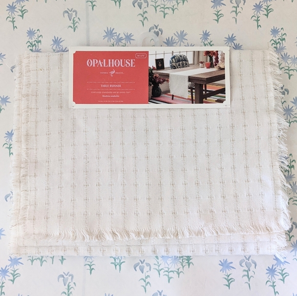 Opalhouse Dining Opalhouse Metallic Fringe Table Runner Silver Gold